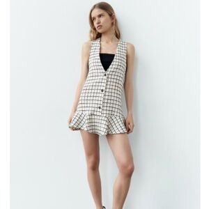 Zara Checkered Knit dress